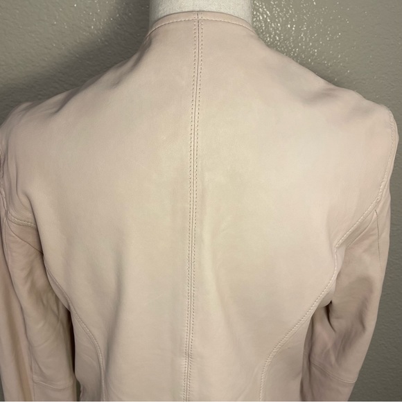 JOIE Vivianette Pink Genuine Lamb Leather Jacket - Picture 7 of 16